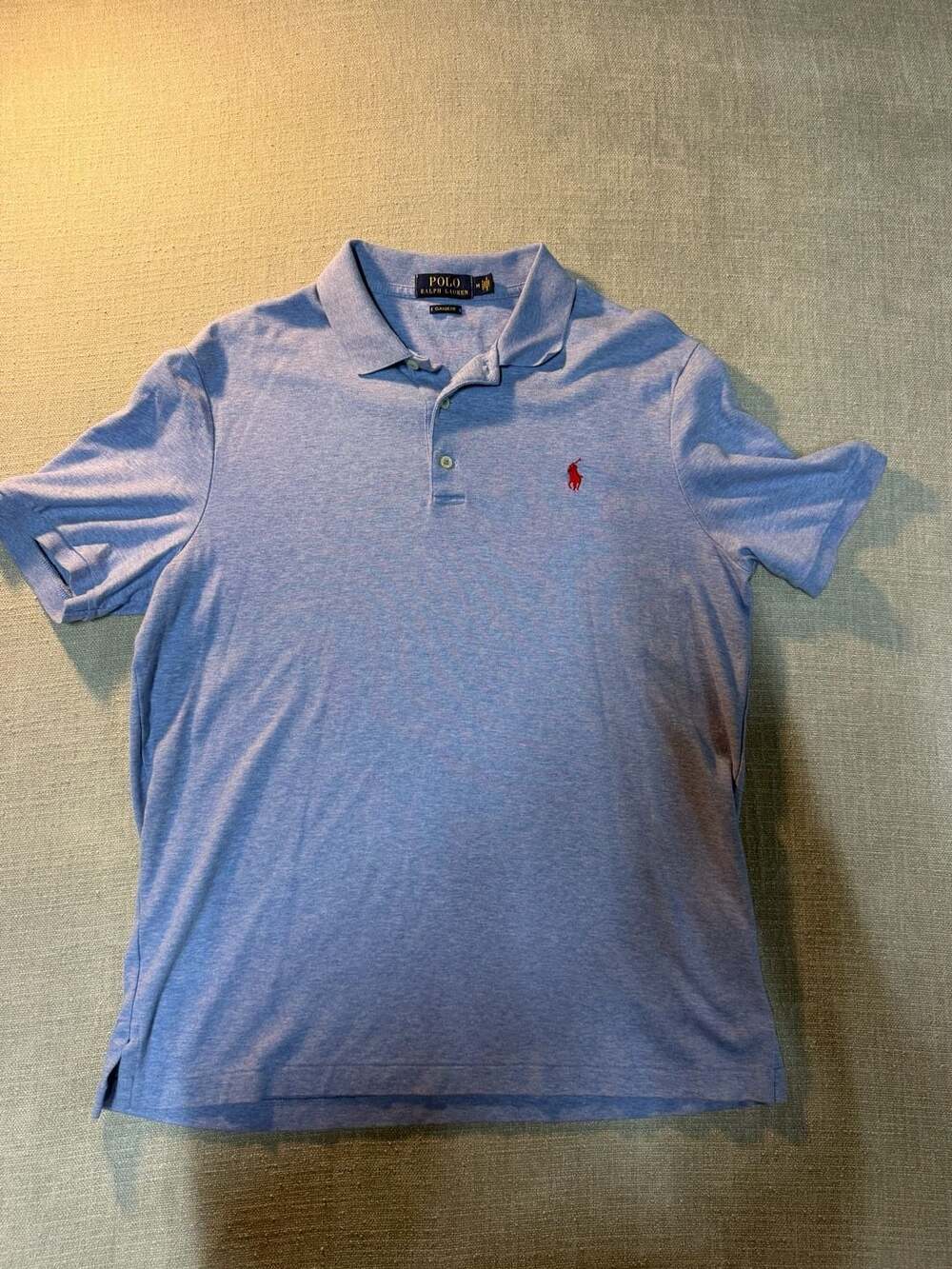 Polo Ralph Lauren Classic Fit Blue Heather Polo Shirt Size M